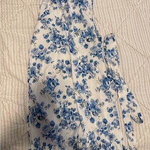 Floral Blue and White Dress